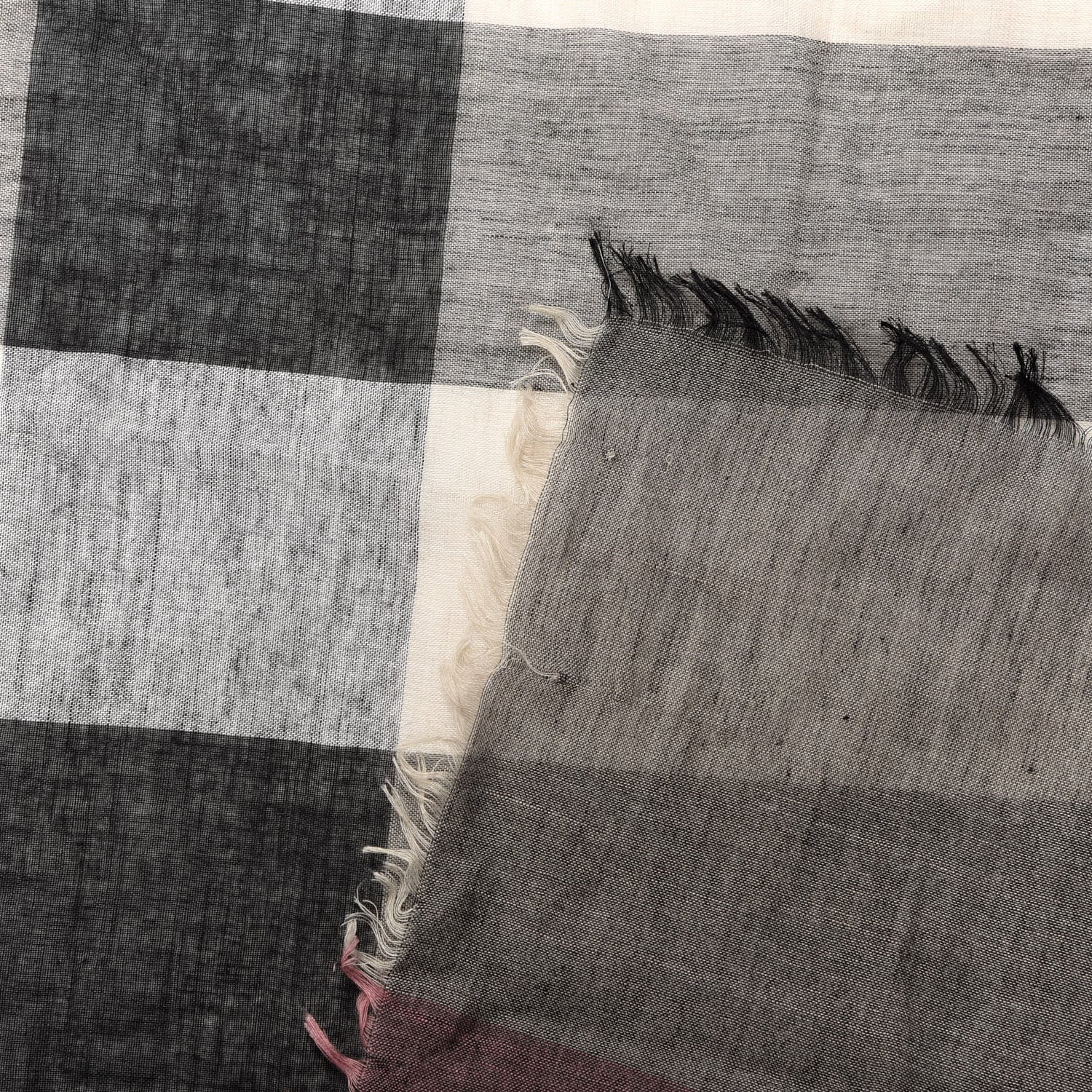 Burberry Modal Wool Relaxed Mega Check Square Scarf Dark Trench 2 of 3