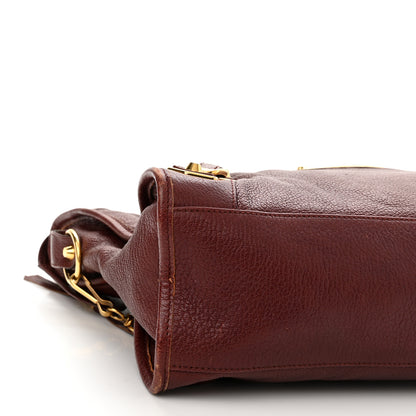 Balenciaga Chevre Gold Metallic Edge Hardware City Bordeaux 9 of 13
