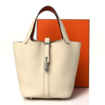 Hermes Taurillon Clemence Swift Eclat Picotin Lock 18 PM Nata Terre Battue 10 of 10