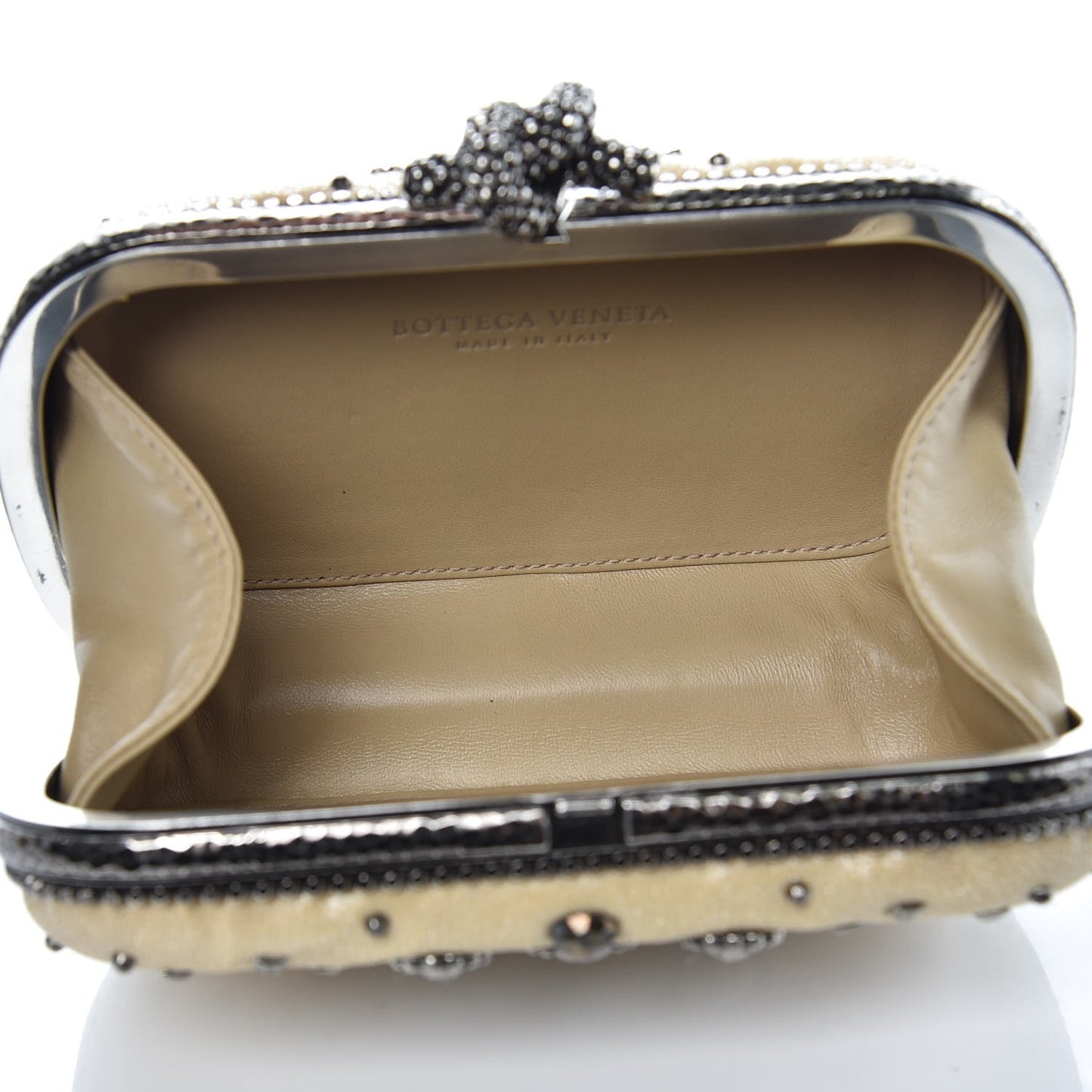 Galuchat Studded Knot Clutch Mineral