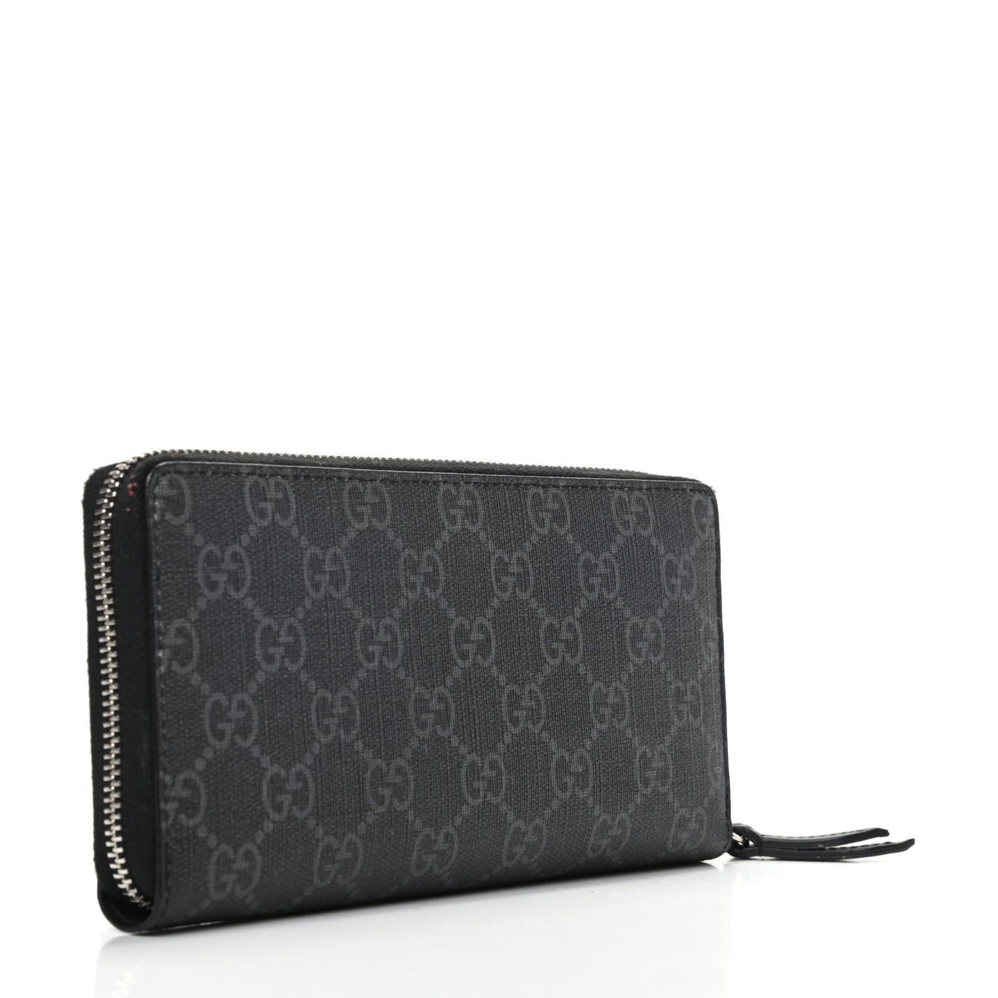 GG Supreme Monogram Kingsnake Zip Around Wallet Black Grey