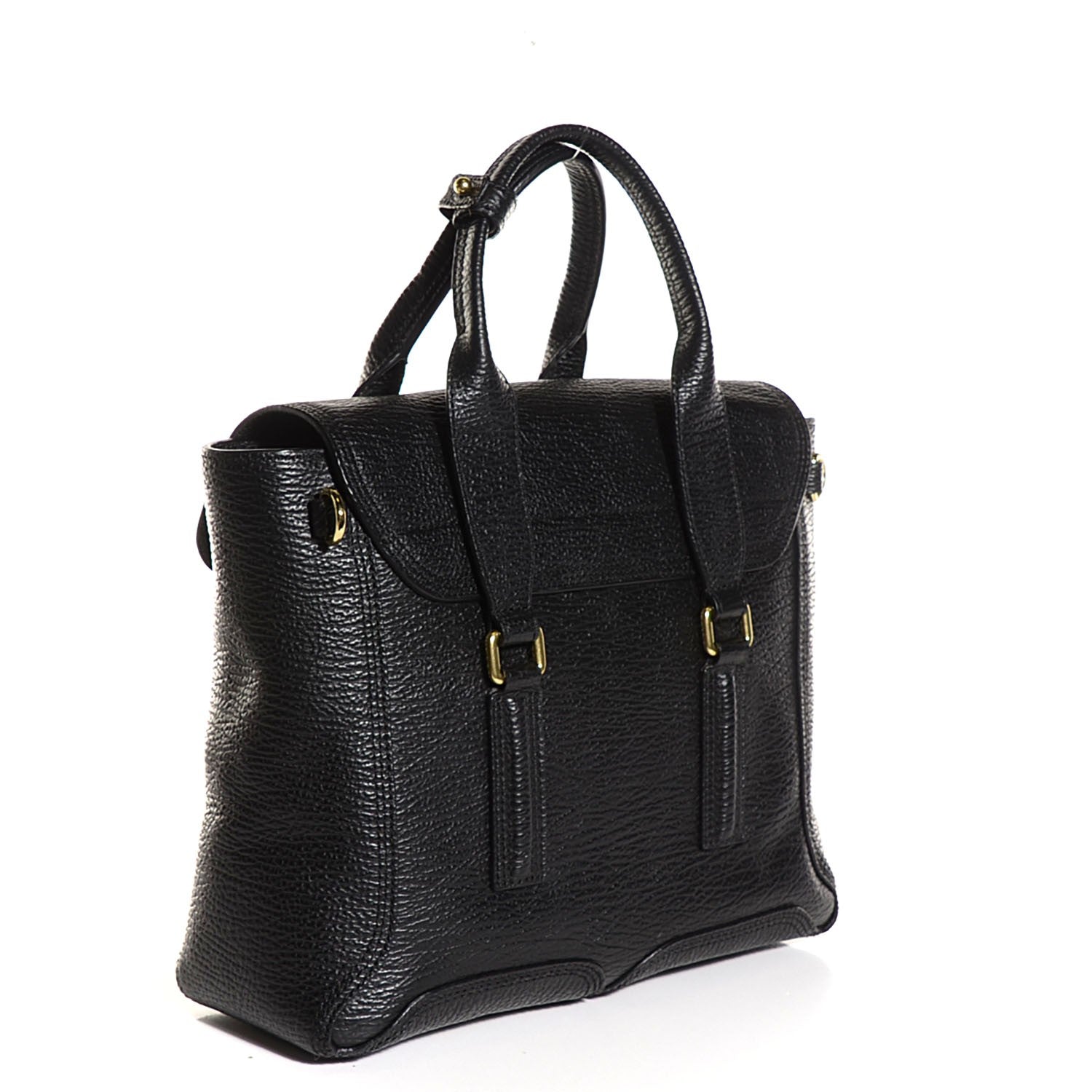 3.1 Phillip Lim 3.1 Textured Calfskin Medium Pashli Satchel Black 3 of 13