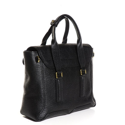 3.1 Phillip Lim 3.1 Textured Calfskin Medium Pashli Satchel Black 3 of 13