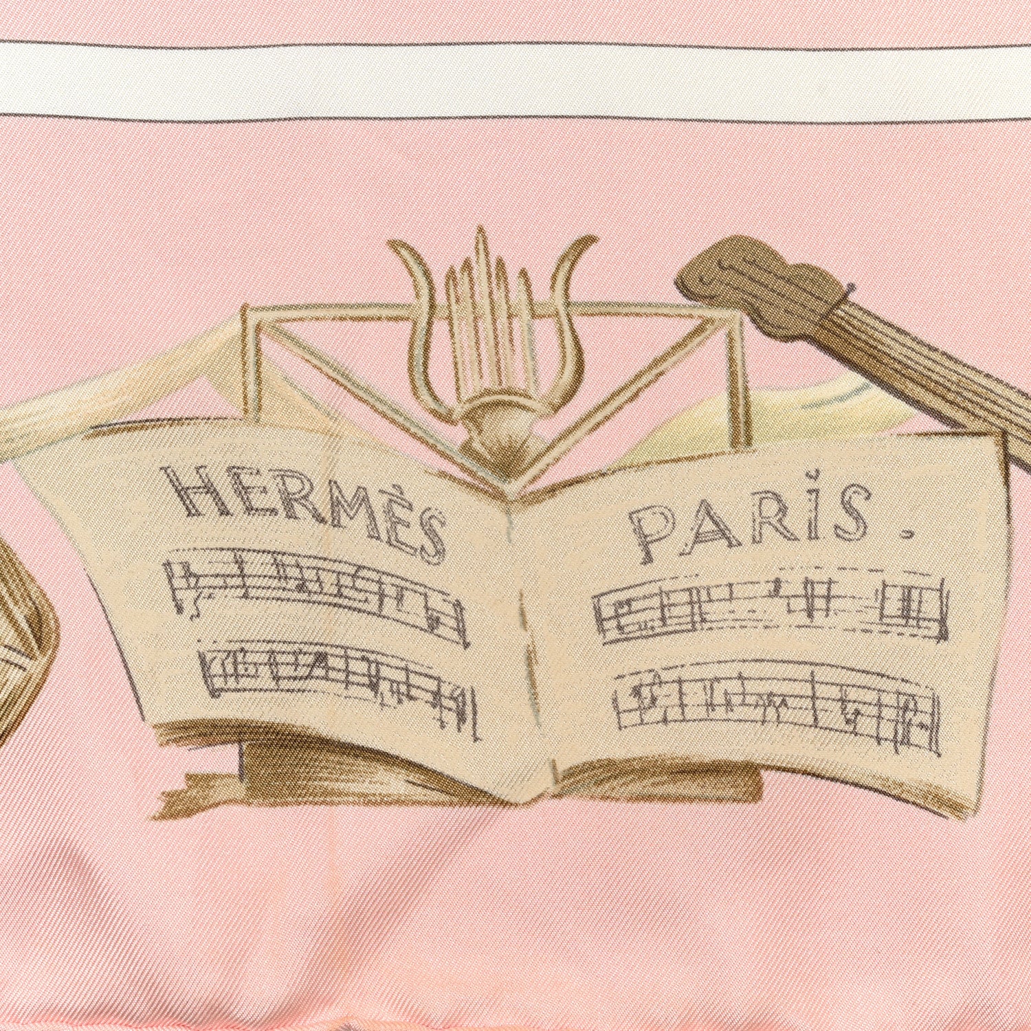 Hermes Silk La Danse Du Cheval Scarf 90 Rose Sable Blanc 2 of 8