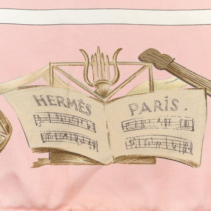 Hermes Silk La Danse Du Cheval Scarf 90 Rose Sable Blanc 2 of 8