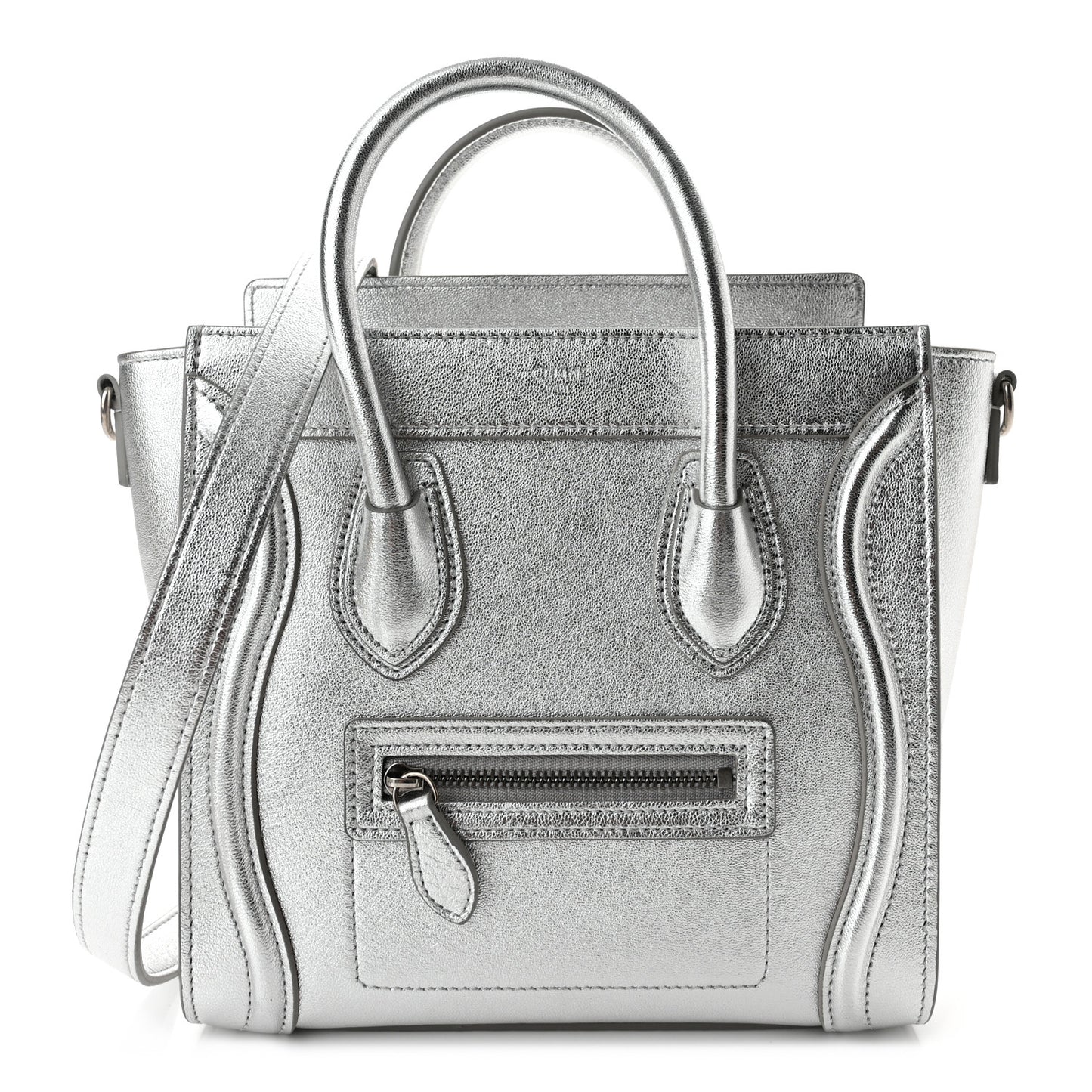 Laminated Lambskin Nano Luggage Silver