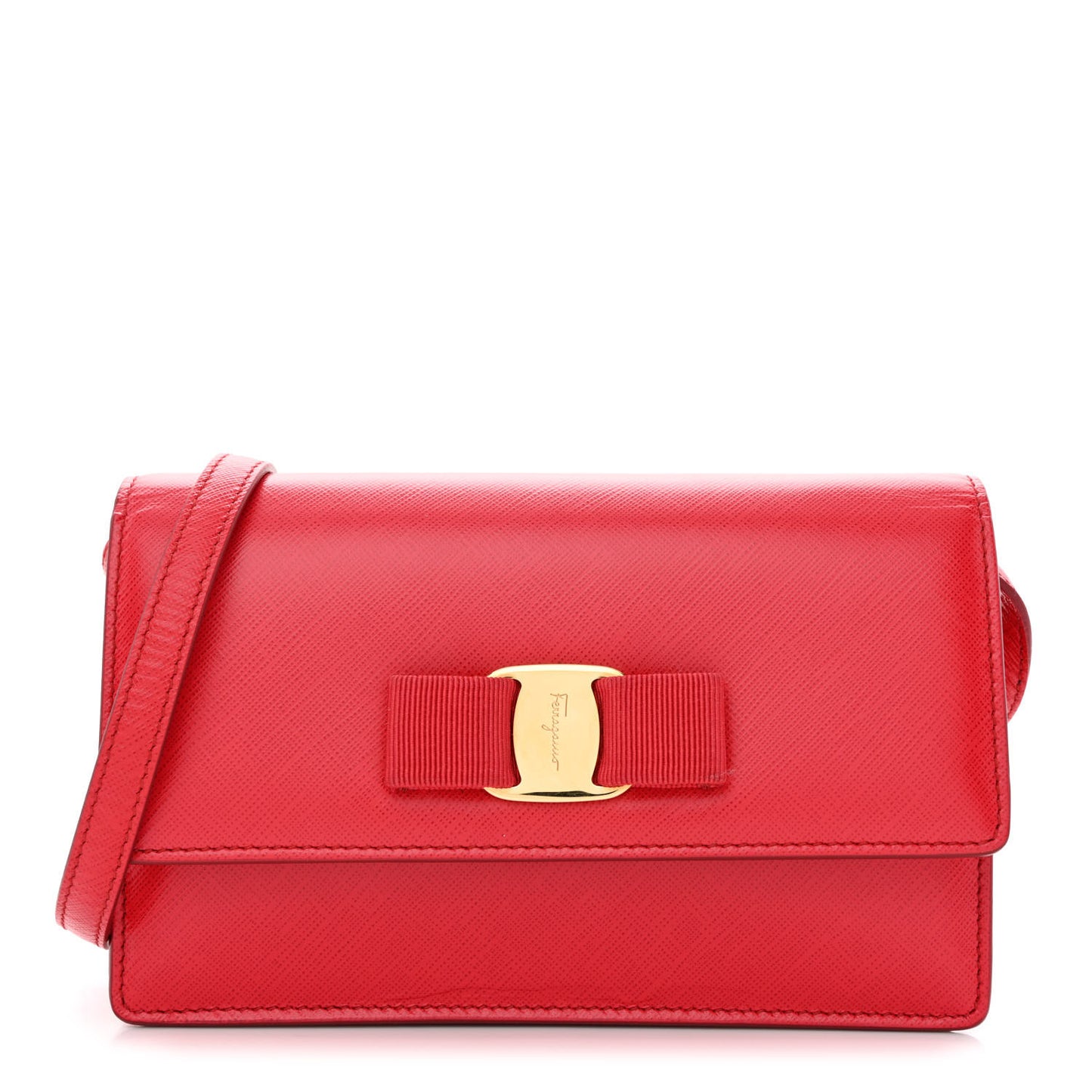 Saffiano Vera Bow Crossbody Belt Bag Red