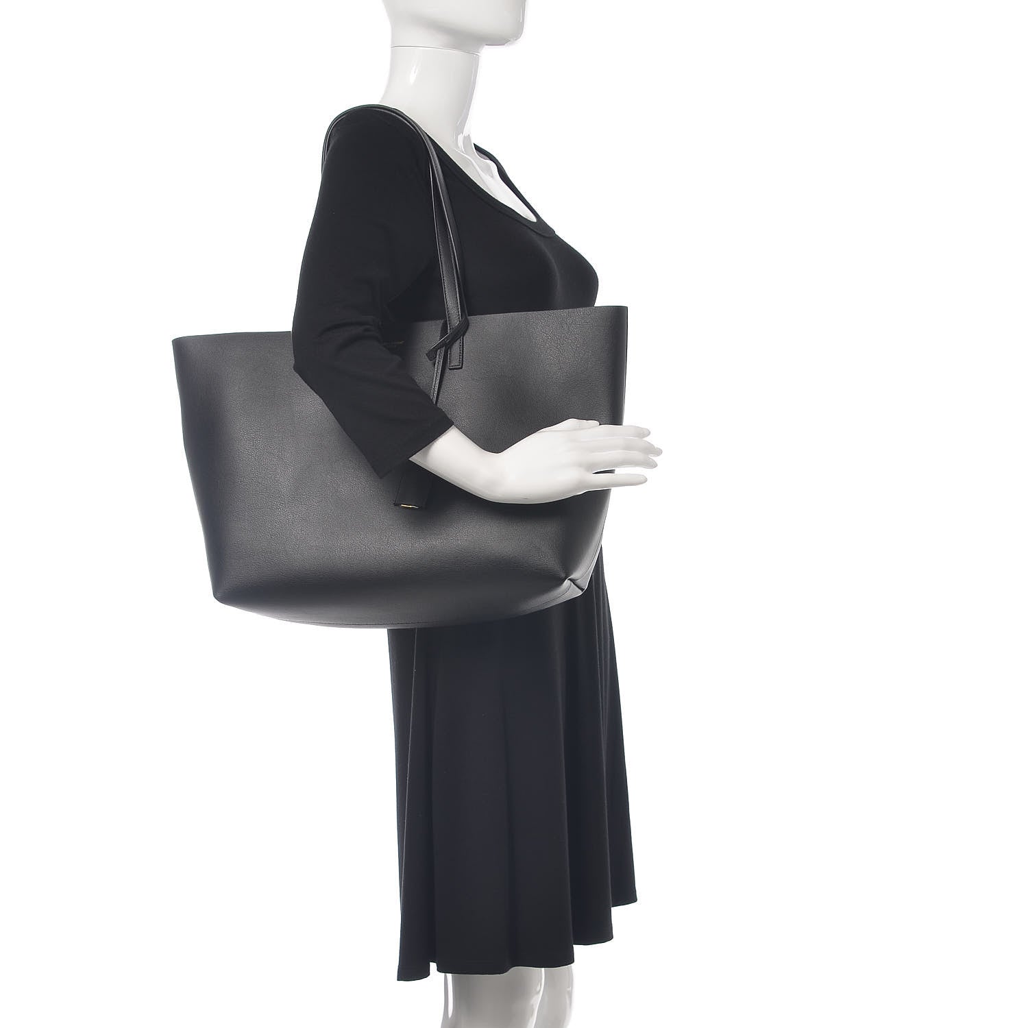 Saint Laurent Calfskin Large Shopping Tote Black 2 of 9