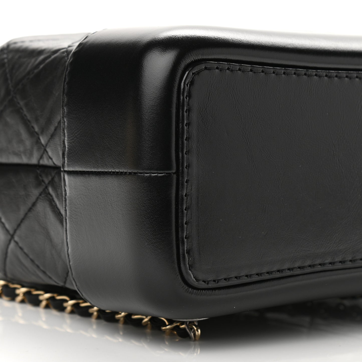 Aged Calfskin Quilted Small Gabrielle Backpack Black