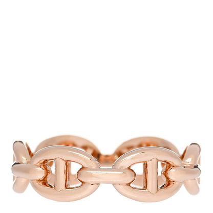 Hermes 18K Rose Gold PM Chaine d'Ancre Enchainee Ring 53 6.5 3 of 9
