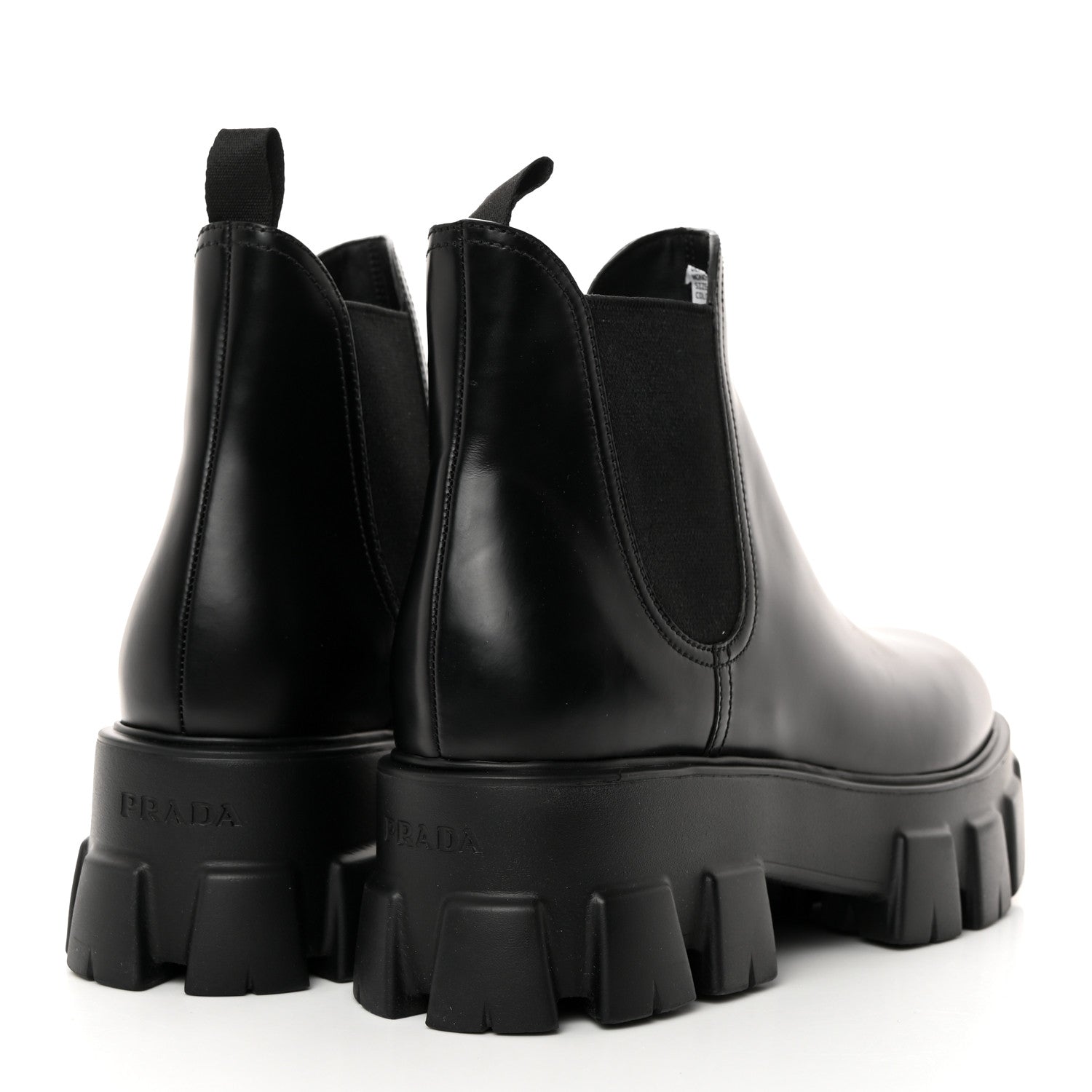 Prada Spazzolato Rois Monolith Chelsea 55mm Ankle Boots 40.5 Black 4 of 9