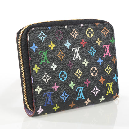 Louis Vuitton Monogram Multicolor Zippy Coin Purse Black Violet 3 of 8