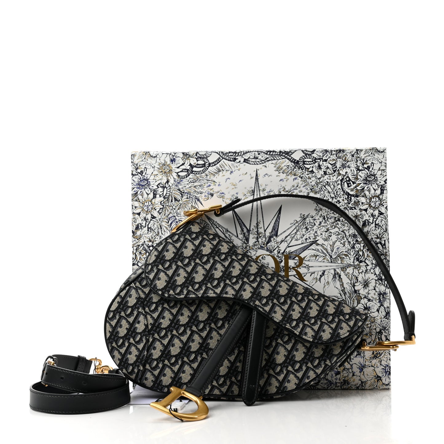 Oblique Saddle Bag With Strap Blue