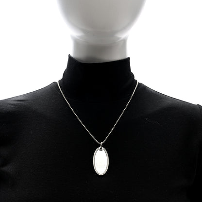 Gucci Sterling Silver Trademark Logo Oval Pendant Necklace 2 of 5