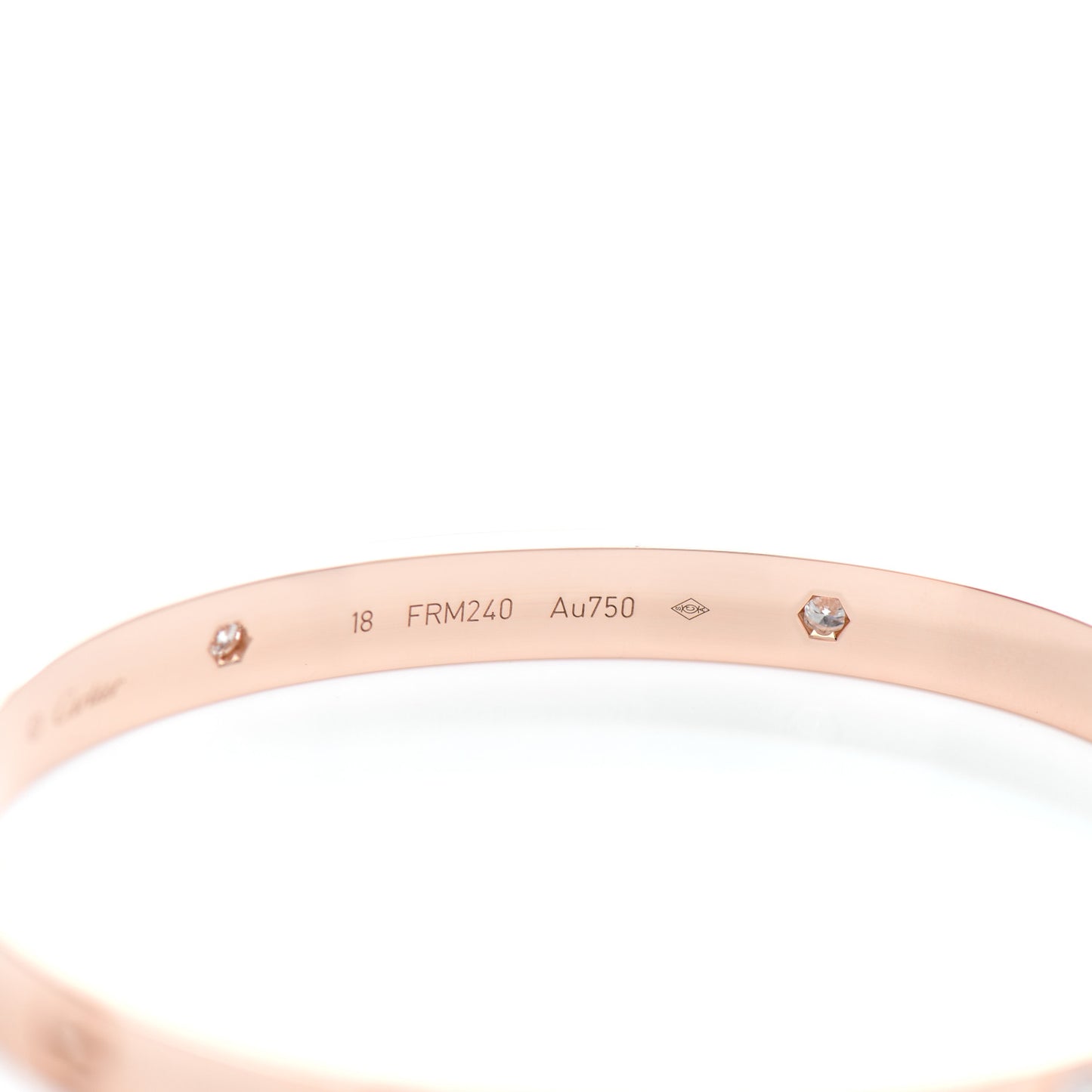 18K Pink Gold 4 Diamond LOVE Bracelet 18