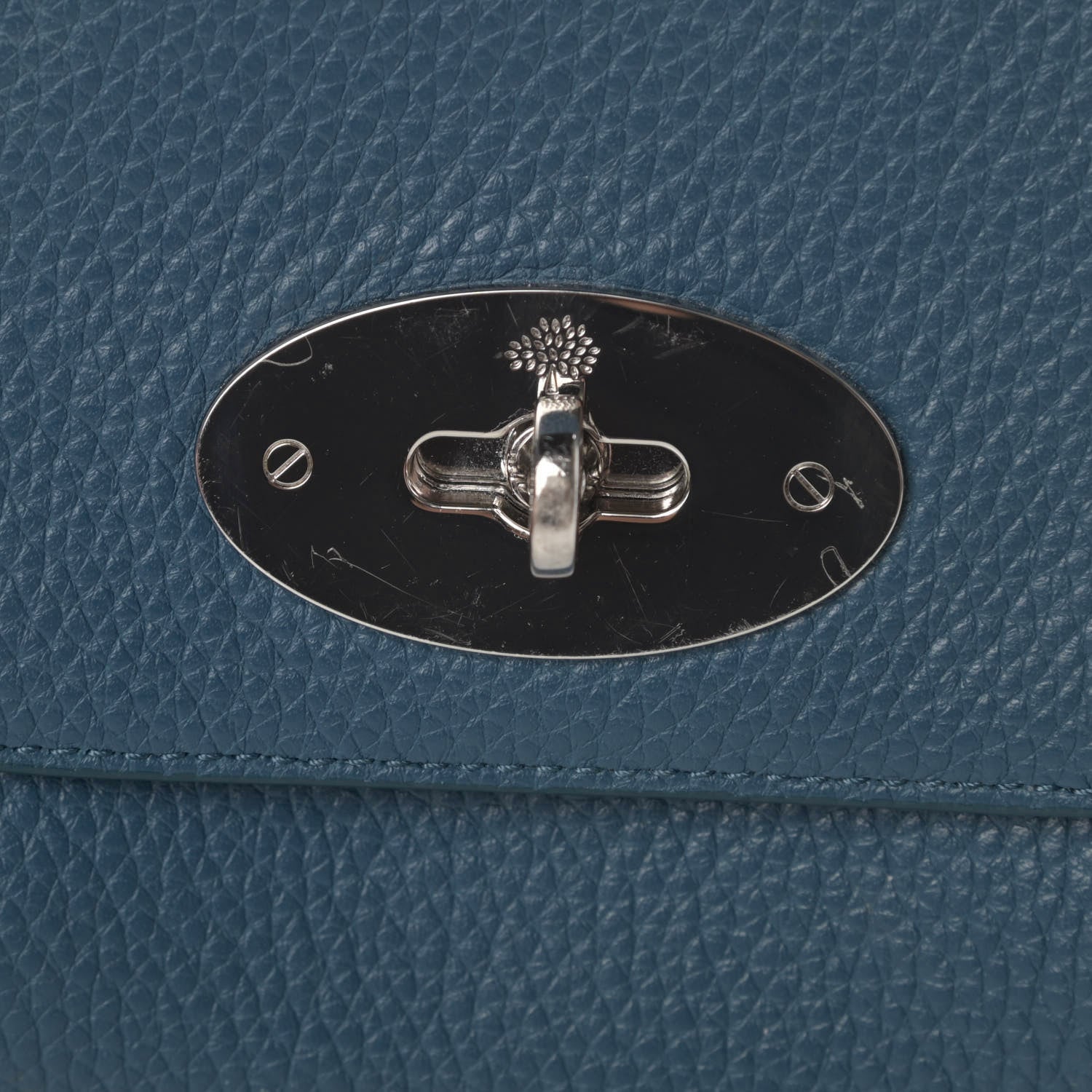 Mulberry Small Classic Grain Calfskin Mini Lily Steel Blue 14 of 14