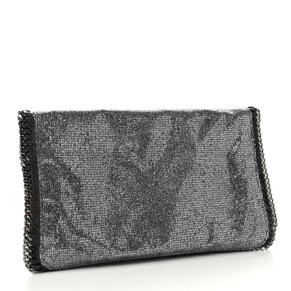 Stella McCartney Metallic Glitter Fold Over Falabella Clutch Silver 3 of 9