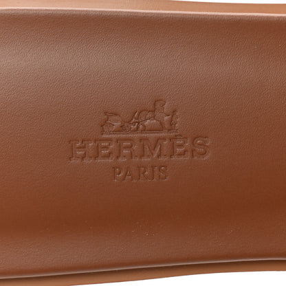Hermes Box Calfskin Oran Sandals 39 Gold 8 of 9