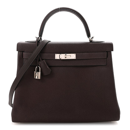 Hermes Togo Kelly Retourne 32 Chocolate 1 of 14