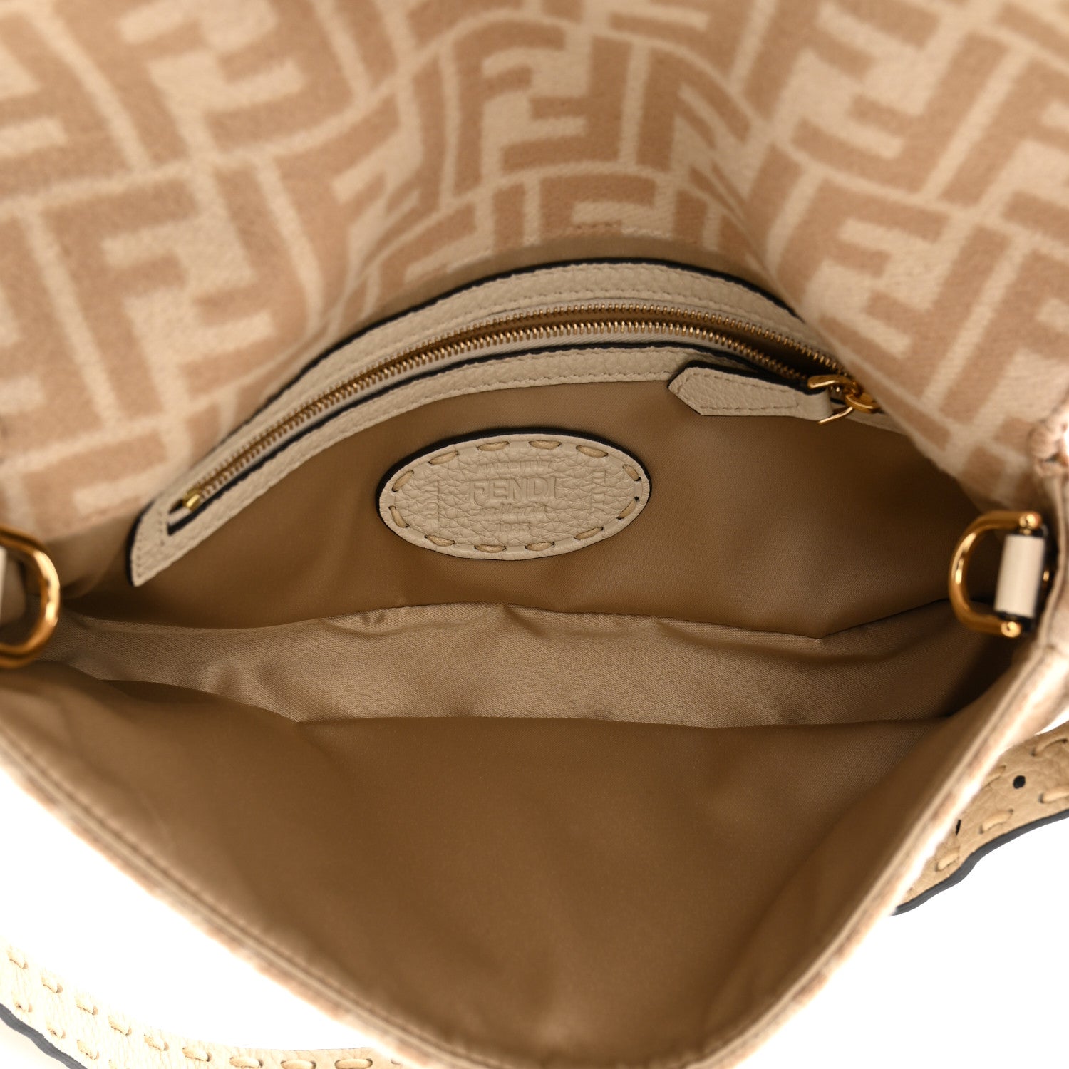 Fendi Wool Cuoio Romano Selleria FF 1974 Baguette 1997 Beige Cammello Camelia 5 of 10