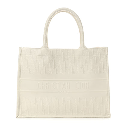 Christian Dior Oblique Calfskin Embossed Medium Book Tote Ivory 1 of 11