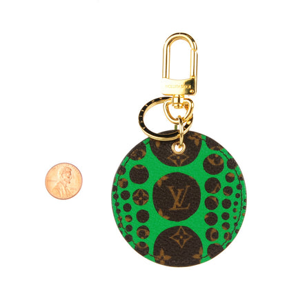 Louis Vuitton Monogram Kusama Pumpkin Dots Key Ring Green 4 of 12