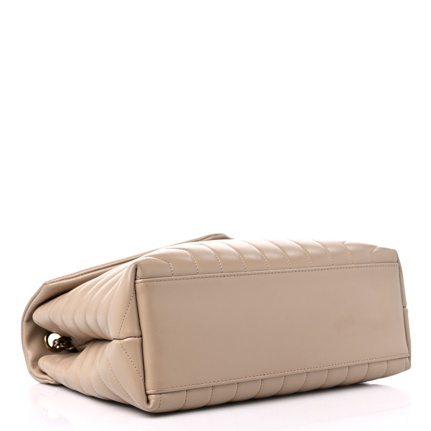 Saint Laurent Calfskin Y Quilted Monogram Medium Loulou Chain Satchel Dark Beige 4 of 18