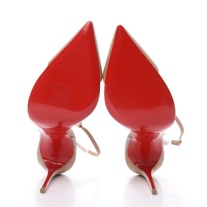 Christian Louboutin Kid PVC Nosy Spikes 100 Pumps 39 Nude 5 of 8