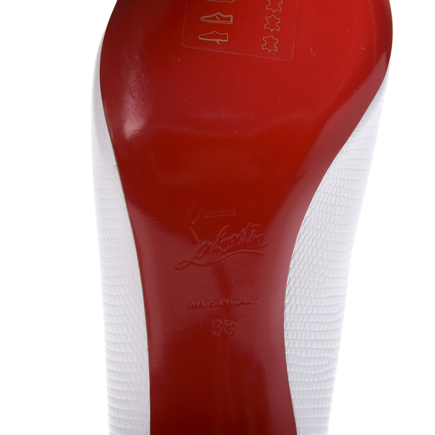 Christian Louboutin Calfskin Lizard Embossed Quart 80 Mules 38 White 7 of 8