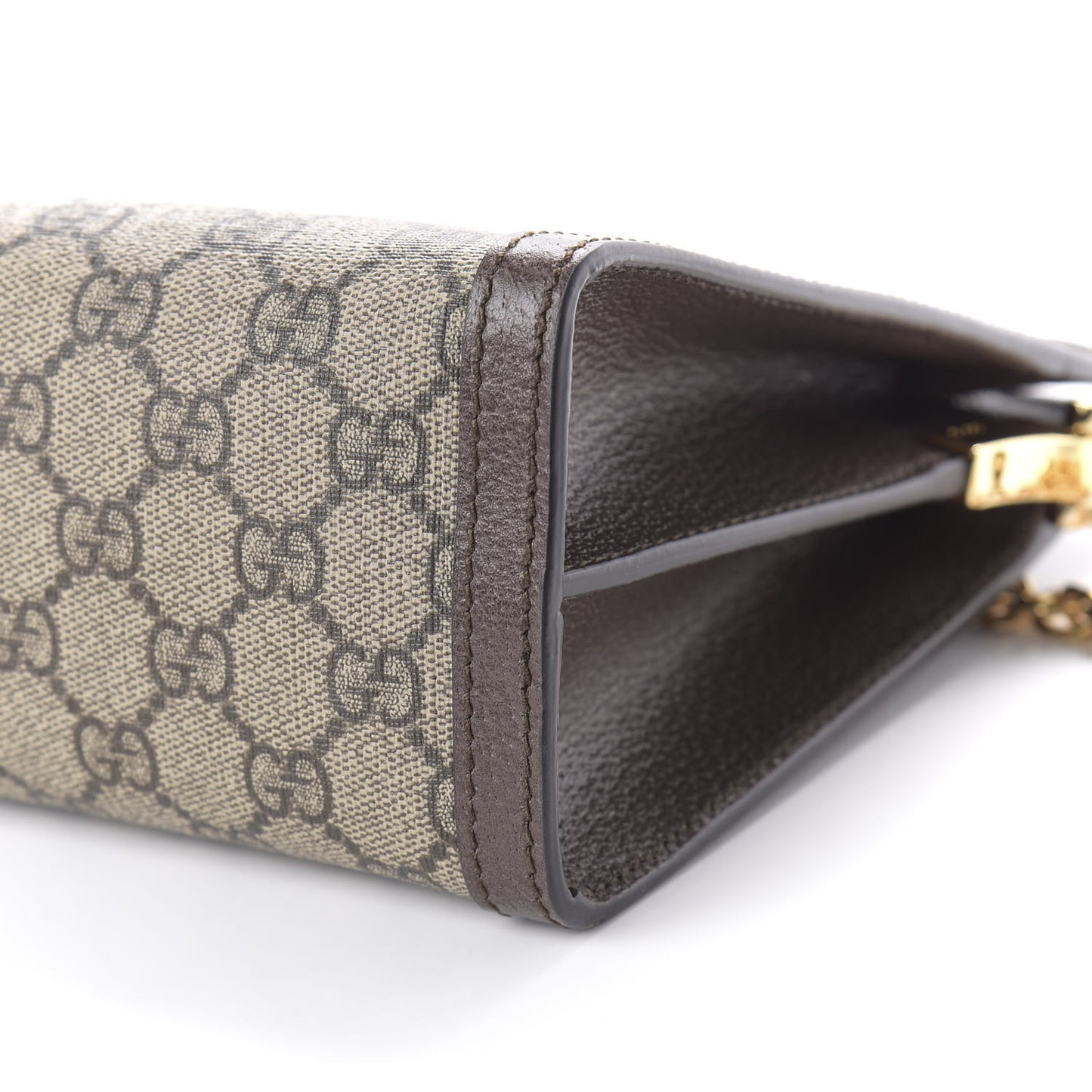 GG Supreme Monogram Web Medium Ophidia Chain Shoulder Bag Brown