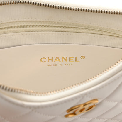 Chanel Shiny Crumpled Lambskin Quilted Trendy Chain Around Hobo White 6 of 10