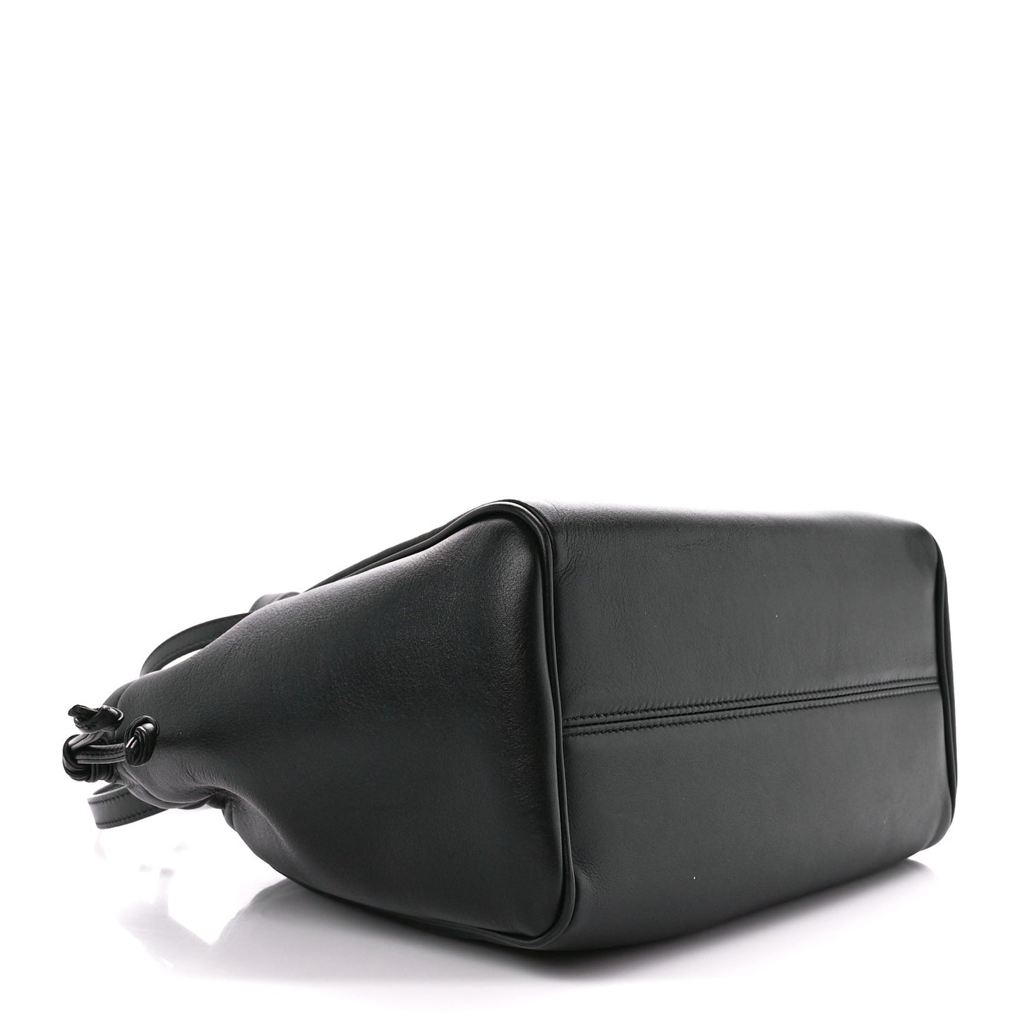 Smooth Calfskin Cuir Small Triomphe Cabas Drawstring Black