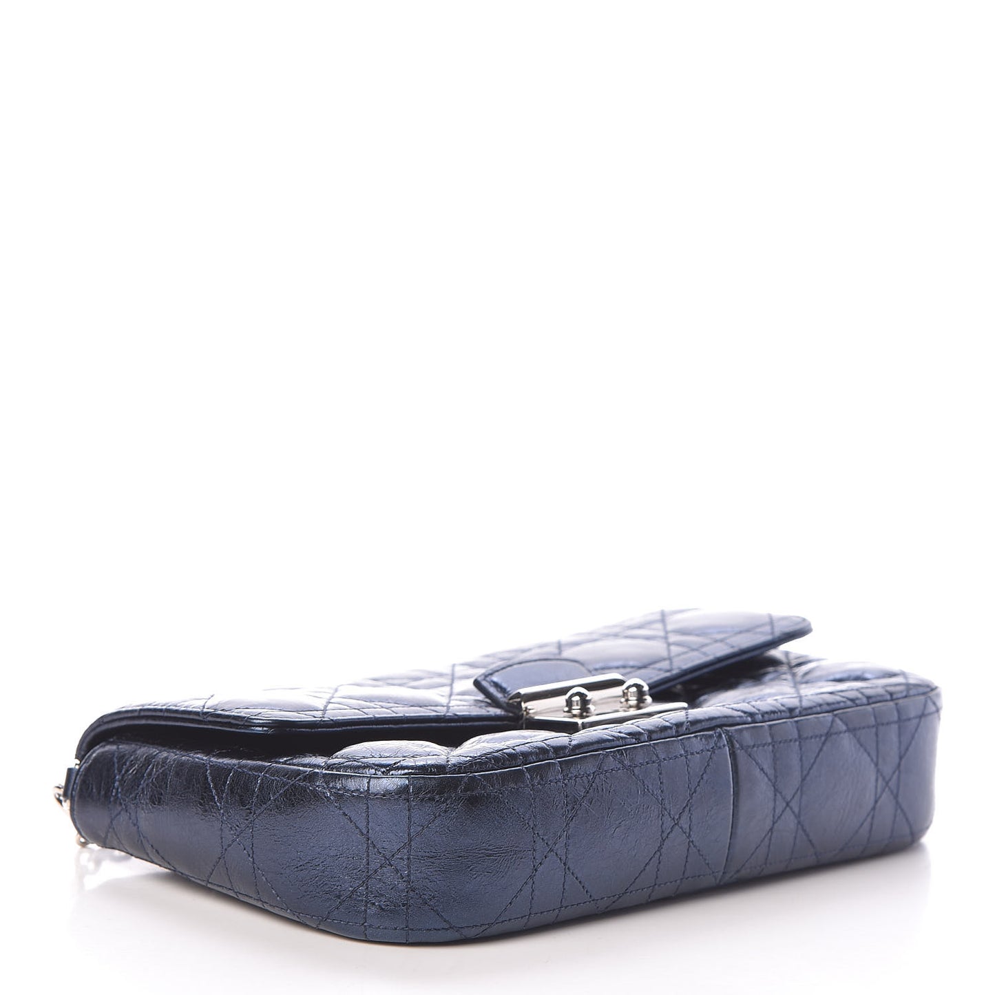 Metallic Calfskin Cannage Miss Dior Promenade Pouch Marine