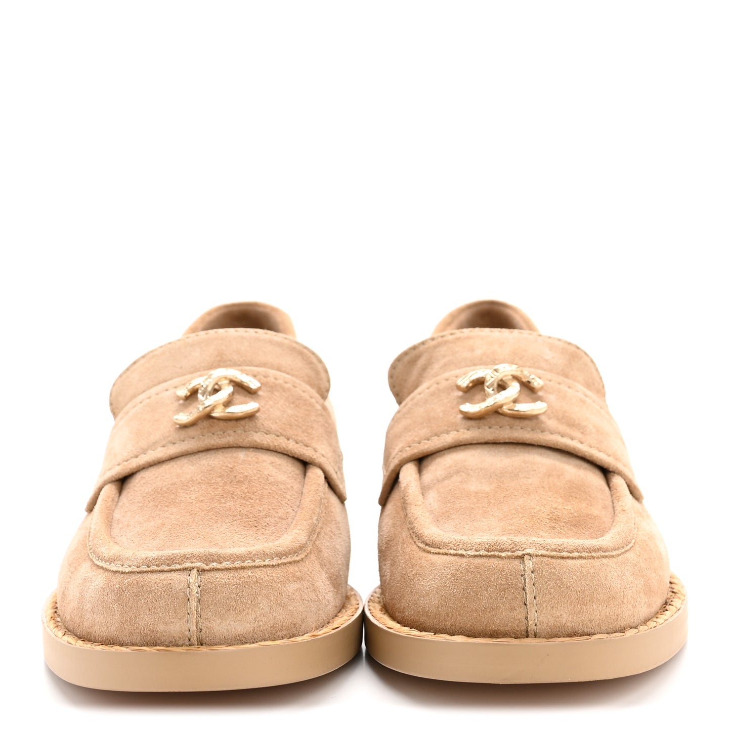 Suede CC Loafers 36.5 Dark Beige