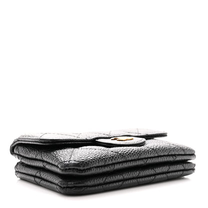 Chanel Caviar Quilted Flap Zip Card Holder Black 4 of 8