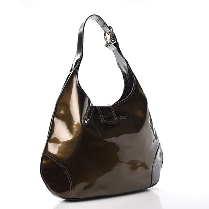 Burberry Patent Brook Hobo Green 3 of 9