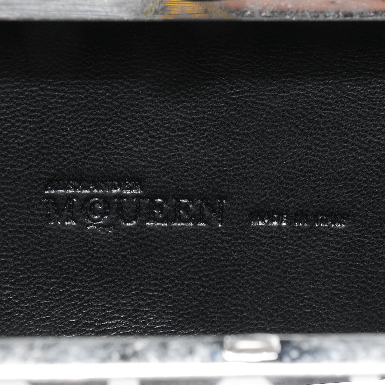 Alexander McQueen Classic Grid Skull Clasp Clutch Bag Ivory and Black 9 of 10