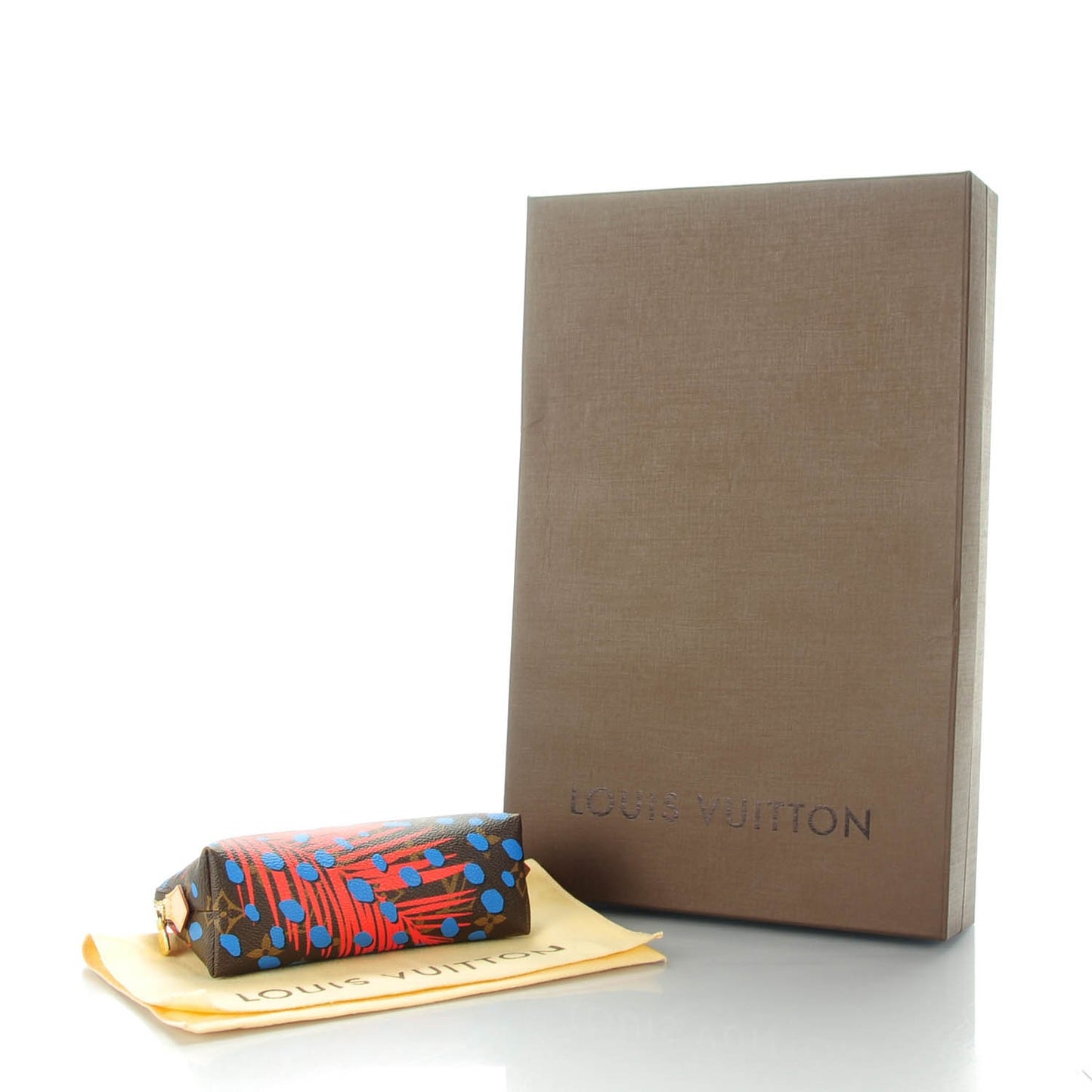 Monogram Jungle Dots Cosmetic Pouch Coquelicot Denim