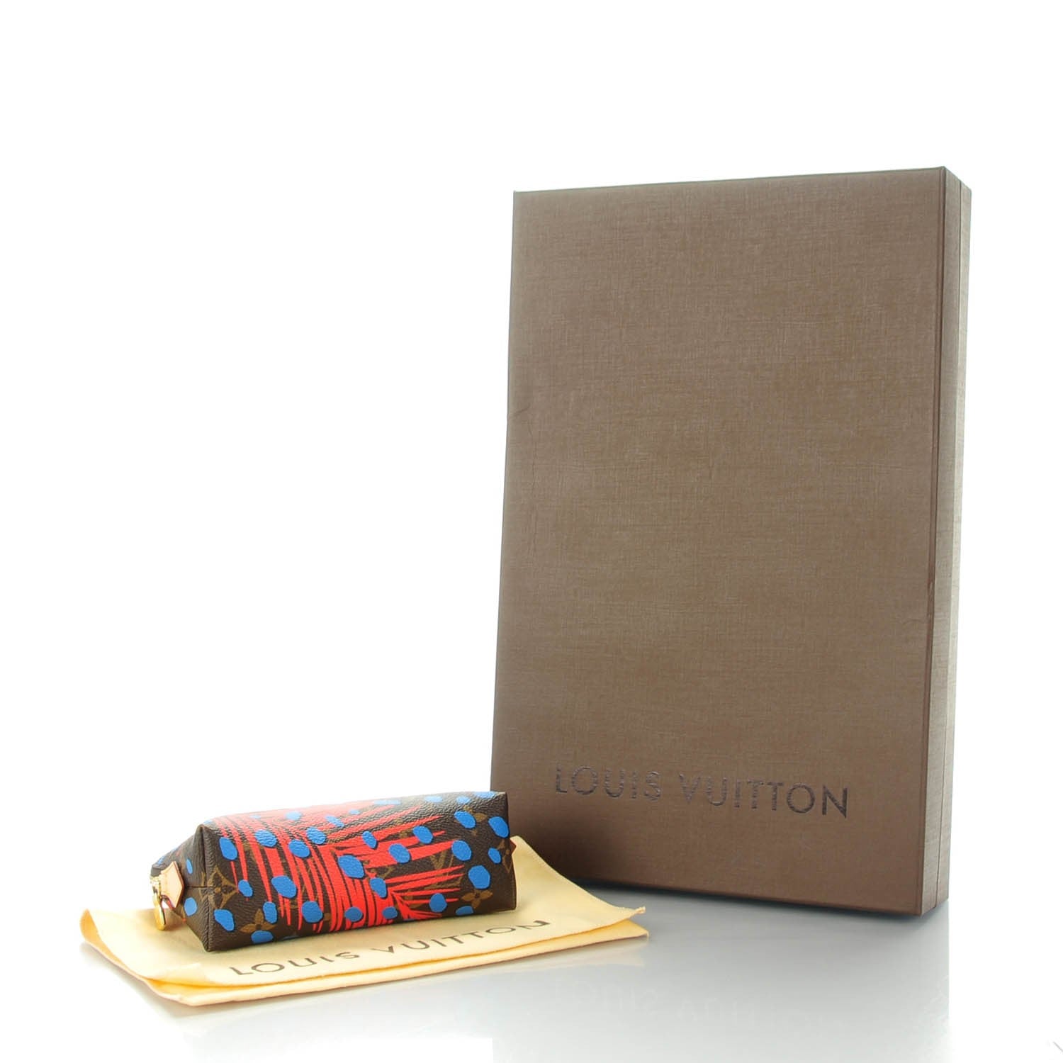 Louis Vuitton Monogram Jungle Dots Cosmetic Pouch Coquelicot Denim 4 of 7
