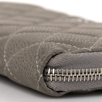 Chanel Caviar Quilted Large Gusset Zip Around Wallet Grey 9 of 15