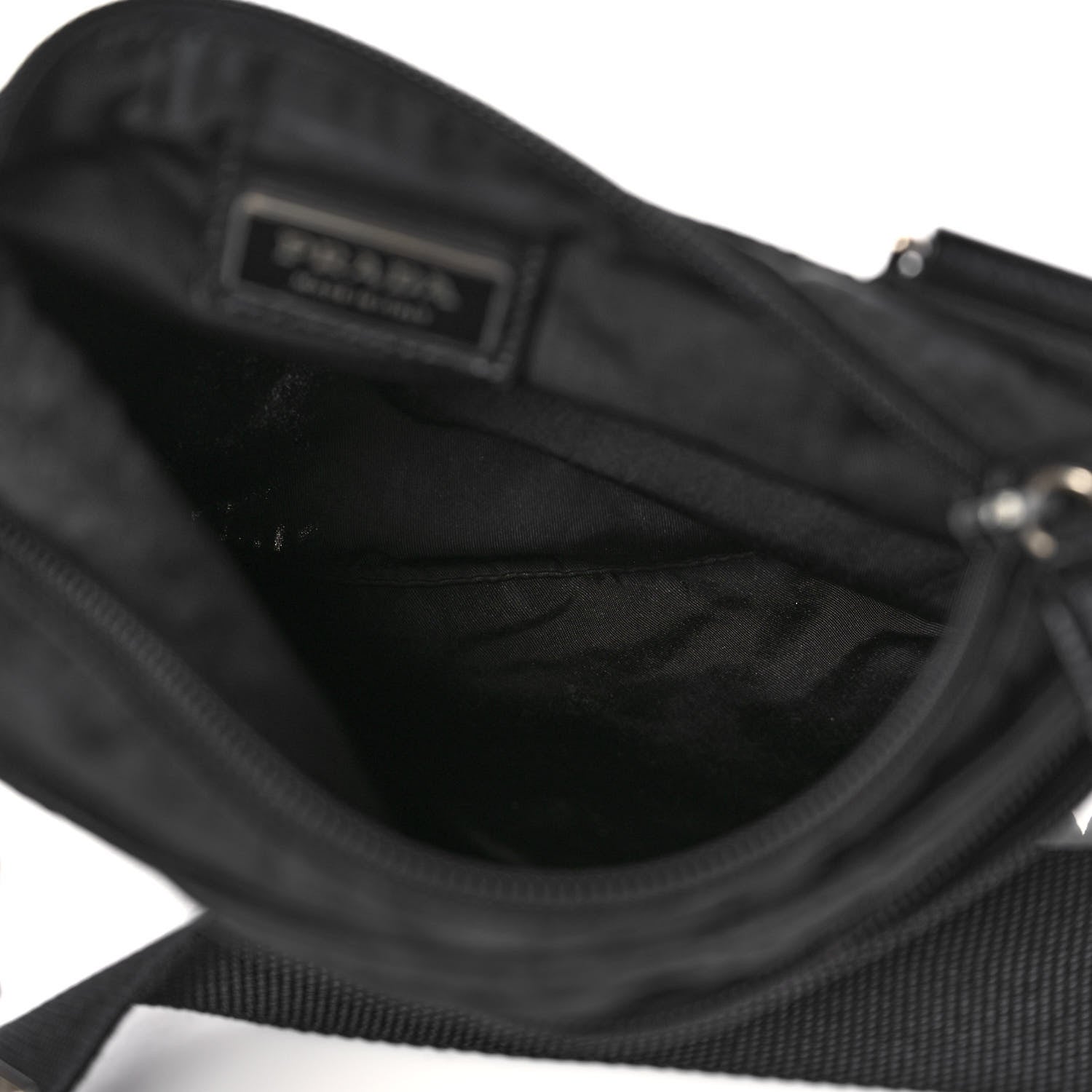 Prada Tessuto Nylon Saffiano Flat Messenger Bag Black 4 of 11