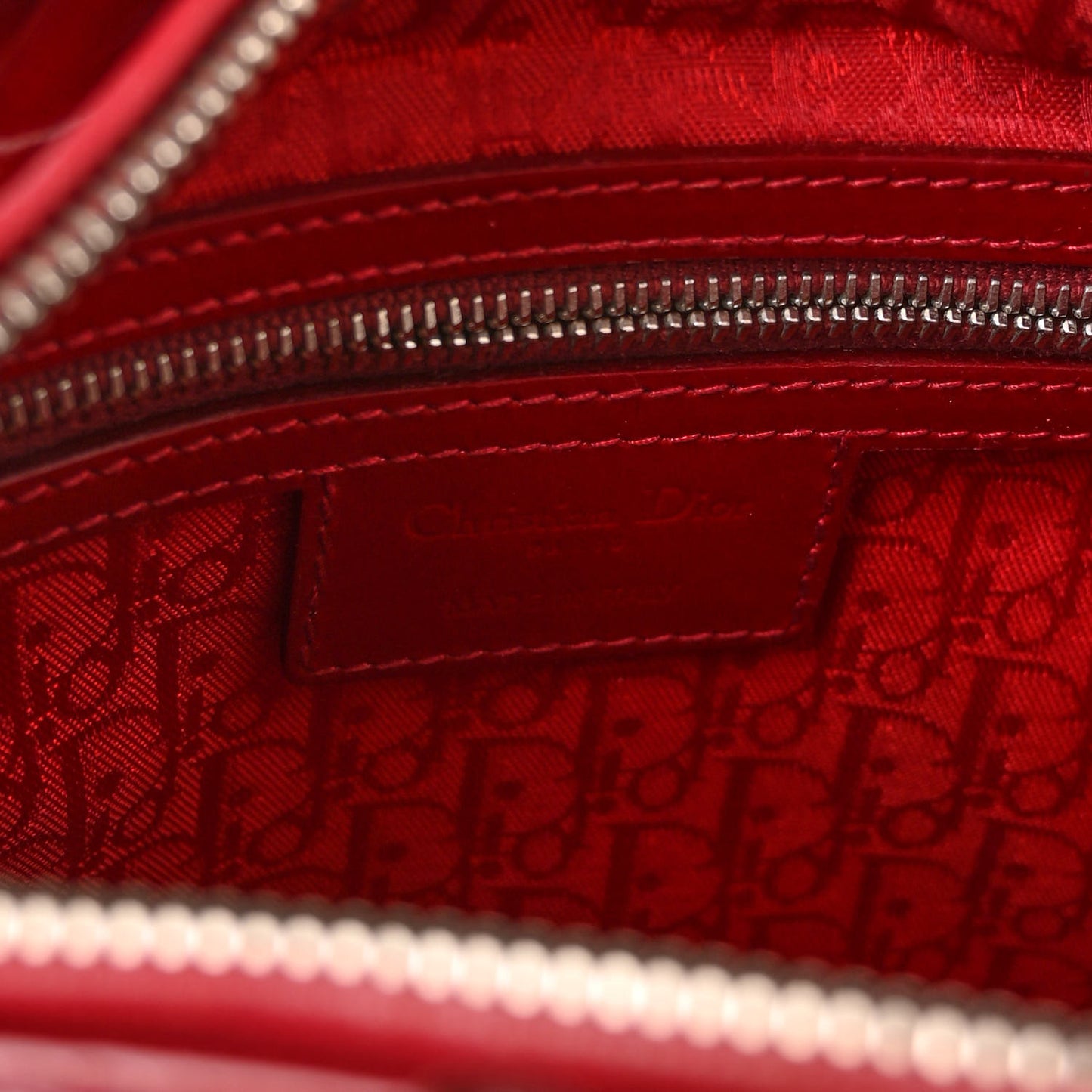 Patent Cannage Medium Lady Dior Red