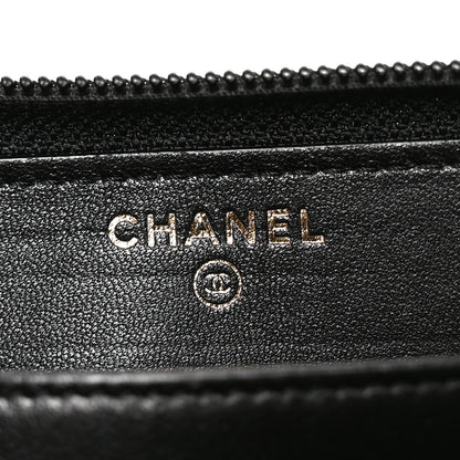 Chanel Glazed Calfskin Boy Zip Around Wallet Black 6 of 7