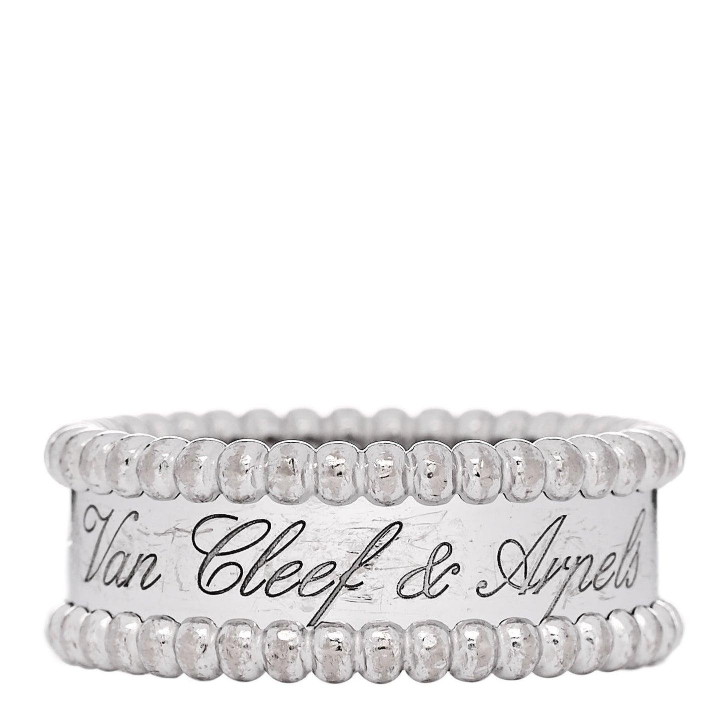 18K White Gold Perlee Signature Ring 55 7.25