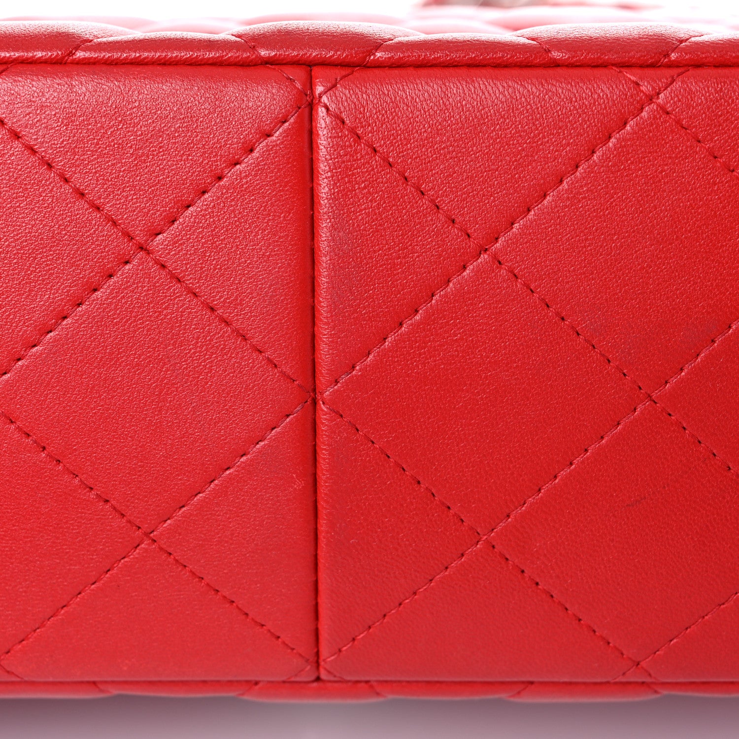 Chanel Lambskin Quilted Jumbo Double Flap Red 12 of 35