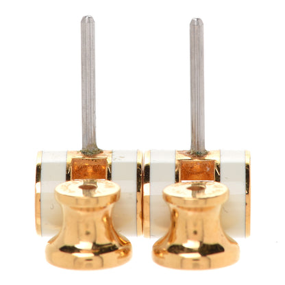 Hermes Gold Lacquered Mini Pop H Earrings White 3 of 6