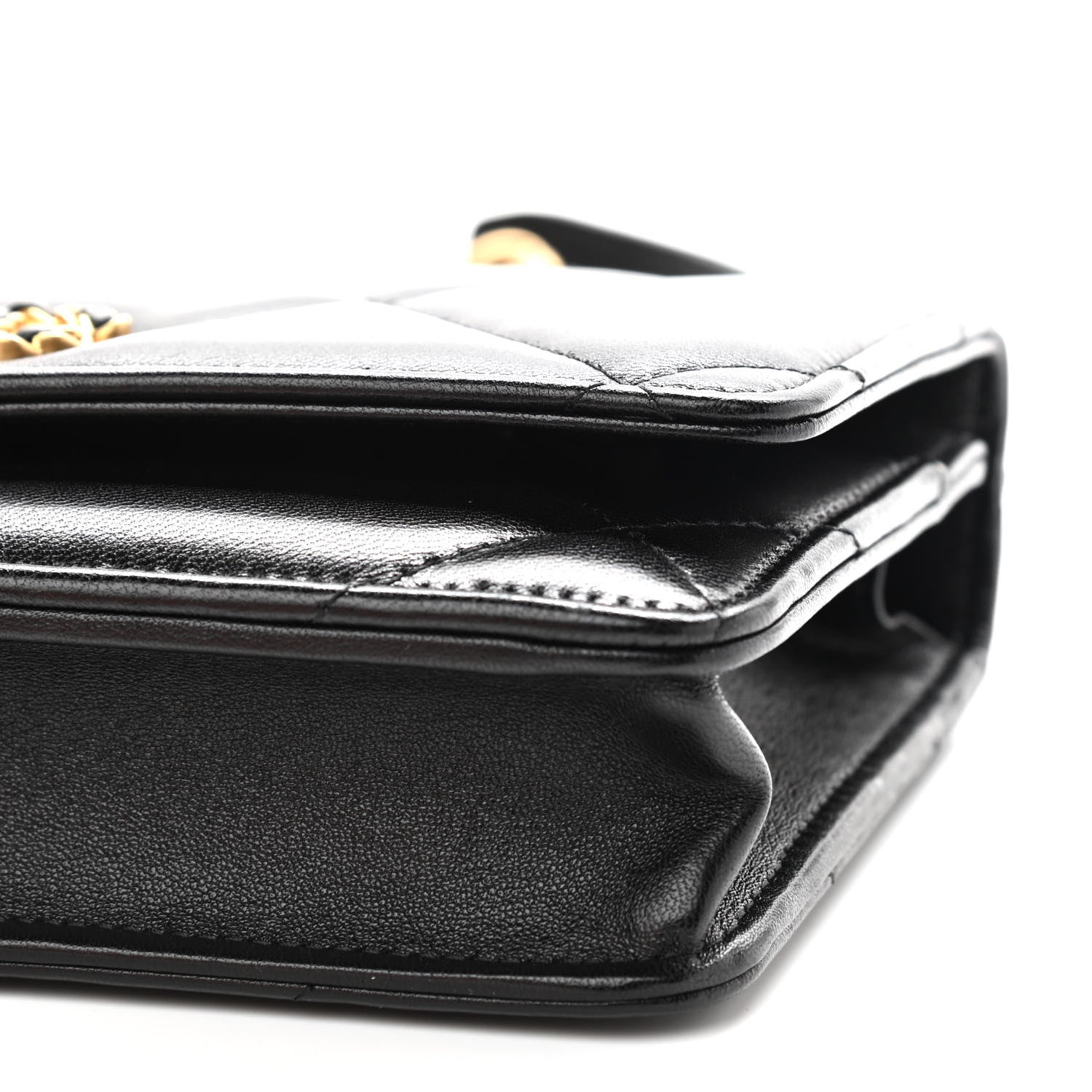 Chanel Lambskin Quilted Chanel 19 Wallet On Chain WOC Black 10 of 10
