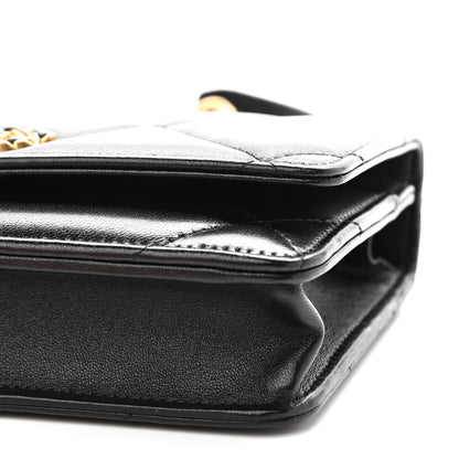 Chanel Lambskin Quilted Chanel 19 Wallet On Chain WOC Black 10 of 10