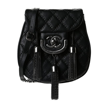 Chanel Calfskin Quilted Coco Sporran Small Tassel Flap Black 1 of 10