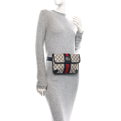 Gucci GG Supreme Monogram Web Small Ophidia Belt Bag 90 36 Beige Navy 2 of 10